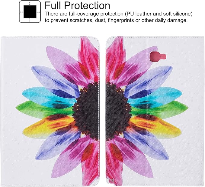 Galaxy Tab A 10.1 with S Pen Case Newshine Slim Folding Stand Case with Card Slots Protective Cover for Samsung Galaxy Tab A 10.1 inch Tablet with S Pen Version (SM-P580/P585) - Almond Flowers