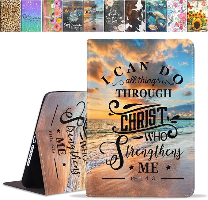 Case for iPad (A16) 11th Generation 11 Inch 2025 iPad 10th Generation 10.9 Inch 2022 Premium PU Leather Stand Folio Cover with Auto Sleep/Wake American Flag Sunflower and Cow