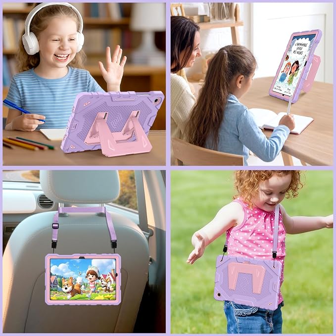 Fintie Kid-Friendly Case for Samsung Galaxy Tab A11+/A9+ 11'' Black | Rugged Shockproof Case Kickstand &amp Shoulder Strap Adjustable Stand 3-Layer Drop Protection for Learning &amp Travel