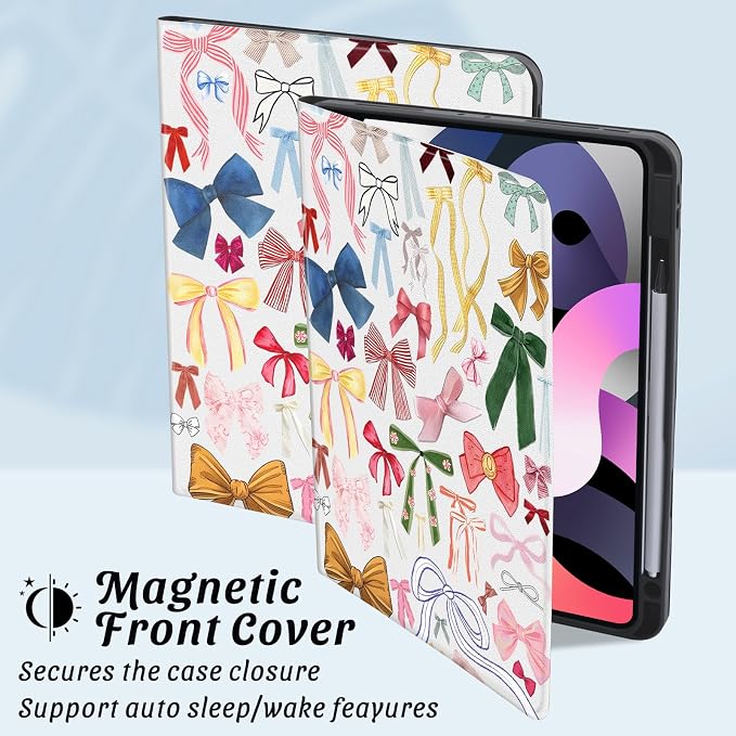 Cute Maple Bear Case for 10.2 iPad 2019/2020/2021(7th/8th/9th Gen) with Pencil Holder Auto Wake/Sleep Leather Soft TPU Back Cover for Women Girls
