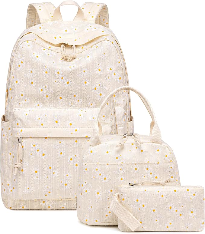 Bluboon School Backpack Set Girls Womens Laptop Bookbag Casual Daypack Fits 15 inch Laptop with Lunch Tote Bag and Pencil Bag