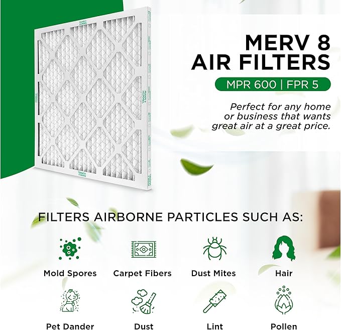 Mann+Hummel 20x23x1 MERV 8 Pleated HVAC AC Furnace Air Filters. 4 Pack.