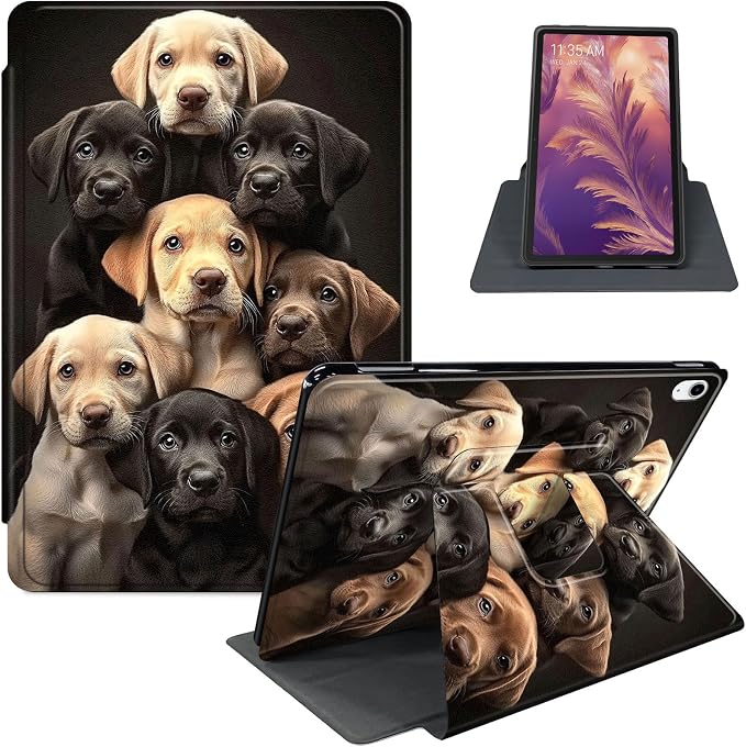 for iPad 11th Generation (A16 2025) 11 / iPad 10th Gen 10.9 2022 Case 360° Rotating PU Leather Stand Cover with Auto Sleep/Wake Shockproof TPU Backl Two Dragons Fighting