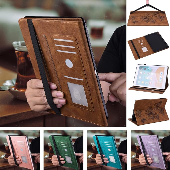 Case for Samsung Galaxy Tab A 10.1 2016 (No S Pen Version)Butterfly PU Leather Folio Flip Stand Case 10.1 Inch (SM-T580/T585/T587) - Blue
