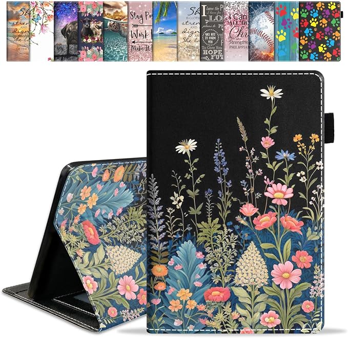 Case for Amazon Fire HD 8/Fire HD 8 Plus Tablet (12th/10th Generation 2024/2022/2020 Release) Premium PU Leather Cover with Auto Sleep Wake African Women