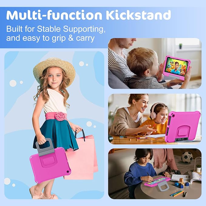 Tablet 10 Case and Cover for Kids Compatible 2023/2021 Model Not for iPad/Samsung/Onn Tab Ubearkk Anti Slip Shockproof CoverPink