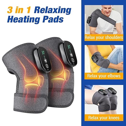 NORTHERN BROTHERS Knee Massager - Knee Heating Pad with 3 Heat 3 Vibration, Gifts for Dad Mom and Seniors, Warmers for Arthritis Shoulder Elbow