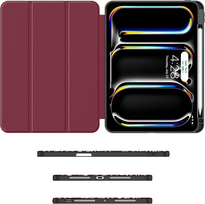 Soke Case for iPad Pro 11 Inch (M5 2025/M4 2024) - Book Black | Built-in Apple Pencil Slot Auto Sleep/Wake Lightweight Protective Cover