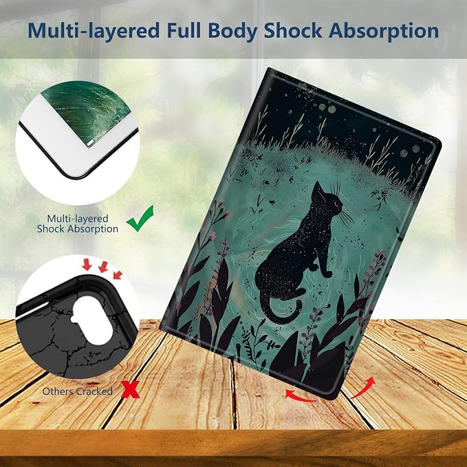 Slim Case for Samsung Galaxy Tab S11 5G 11 Inch (2025) PU Leather Tablet Cases Flip Folio Multi-Angle Viewing Stand Protective Smart Shell Cover with Auto Wake/Sleep A Crow Skull