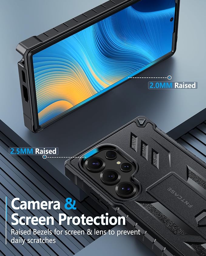 FNTCASE for 11 Pro XL Case Rugged Kickstand 2 Front Frames Black | Built-in Screen Protector 20FT Military-Grade Drop Protection Rugged Heavy Duty Shockproof Full Body Protective Cover