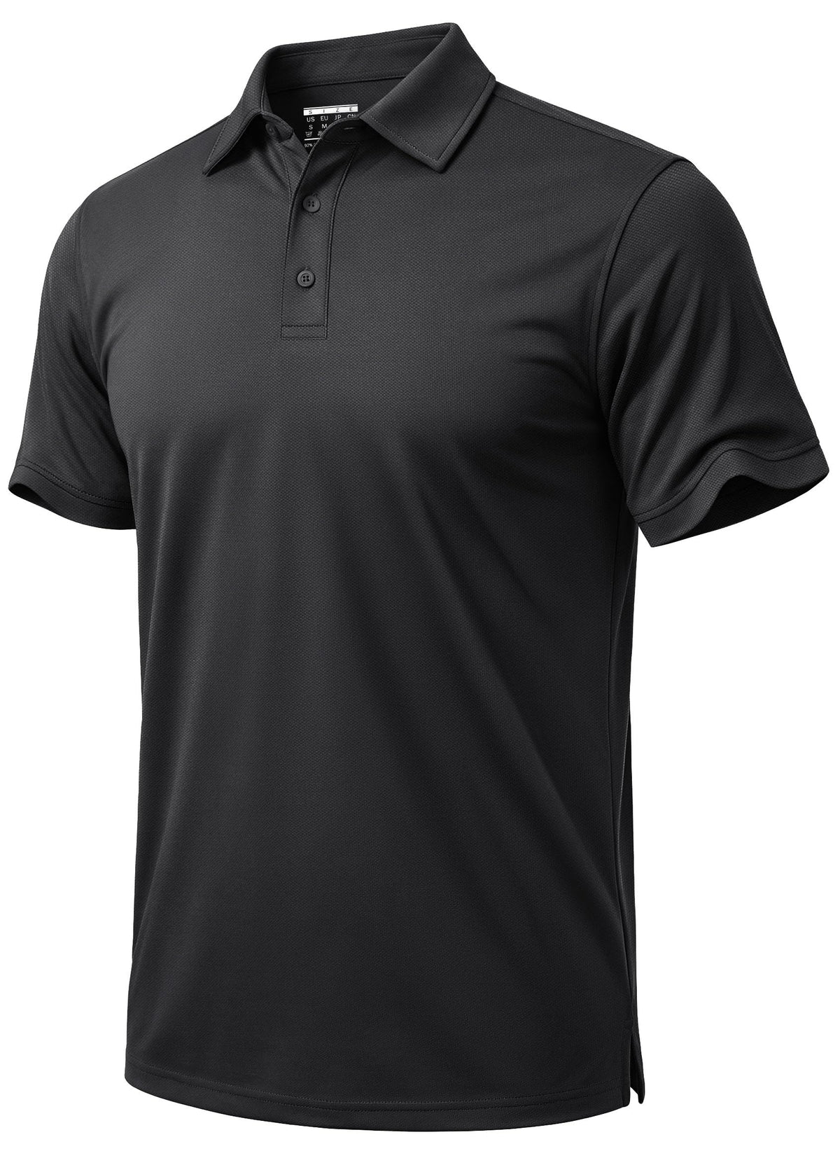 MAGNIVIT Cotton Polo Shirts for Men Short Sleeve Classic Fit Golf Shirt 3 Button Pique Collared T-Shirt Business Casual Black L