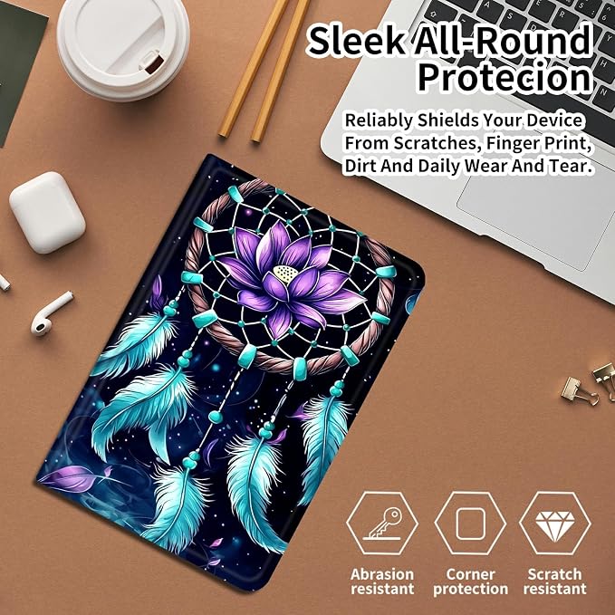 Case for Fire 7 2019/2017/2015Black Cat Purple Roses | DIGTIALL Slim Cover for Fire 7 Tablet 9th/7th/5th Gen 7.0 Folding Stand Protective Case Auto Sleep/Wake Smart Shell