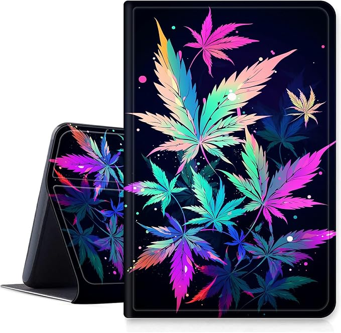 Case for Fire 7 2019/2017/2015Black Cat Purple Roses | DIGTIALL Slim Cover for Fire 7 Tablet 9th/7th/5th Gen 7.0 Folding Stand Protective Case Auto Sleep/Wake Smart Shell