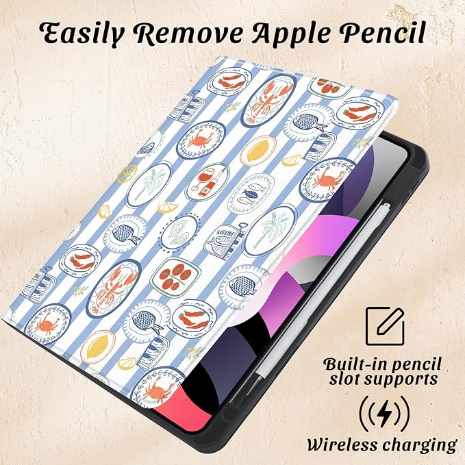 Cute Maple Bear Case for 10.2 iPad 2019/2020/2021(7th/8th/9th Gen) with Pencil Holder Auto Wake/Sleep Leather Soft TPU Back Cover for Women Girls