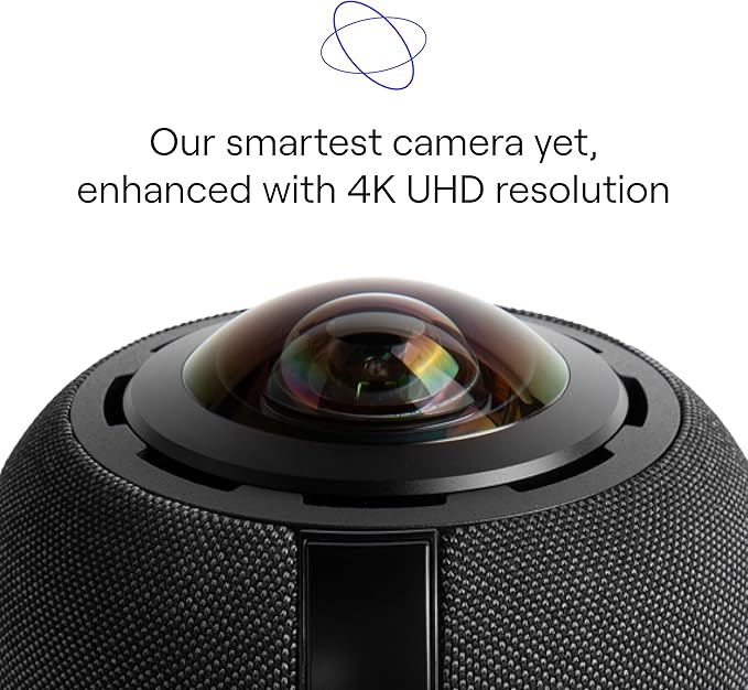 Meeting Owl 4+ 360-Degree, 4K Smart Video Conference Camera, Microphone, and Speaker (Automatic Focus, Zooming, Noise Equalizing, Certified for Microsoft Teams)