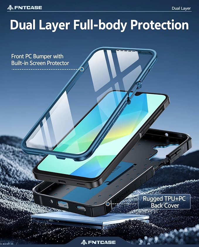 FNTCASE for 11 Pro XL Case Rugged Kickstand 2 Front Frames Black | Built-in Screen Protector 20FT Military-Grade Drop Protection Rugged Heavy Duty Shockproof Full Body Protective Cover