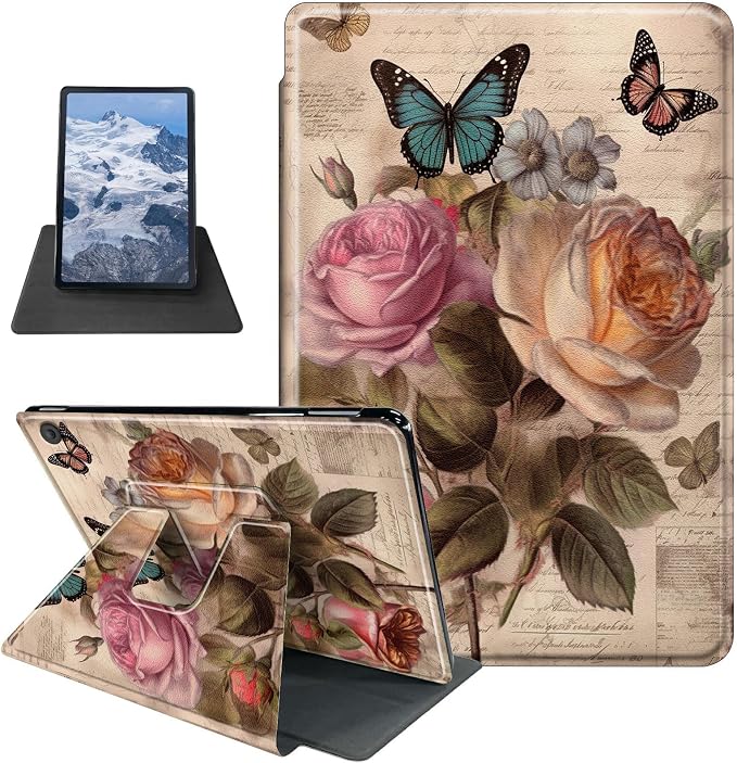 Astronaut Mushrooms Pattern Case for iPad 10.2 iPad 9th Generation 2021/ iPad 8th Generation 2020/ iPad 7th Generation 2019360 Degree Rotating Stand Protective Cover with Auto Sleep/Wake