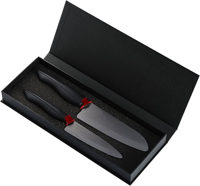 KYOCERA INNOVATIONblack 2-Piece Kitchen Knife Set: 6" Chef & 4.5" Utility