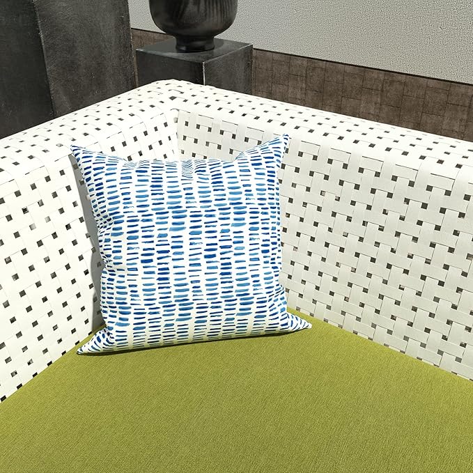 LVTXIII Outdoor Pillow Covers ONLY, Square Throw Pillow Covers, Modern Cushion Cases for Sofa Patio Couch Decoration 18 x 18 Inch, Pack of 2, Pebble Blue