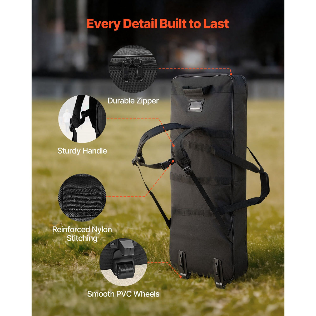 88 Key Keyboard Case, 40.9 x 16.9 x 5.1 in Interior, Padded Rolling Piano Case with Wheels, Sturdy Handle, 3-Pocket Storage, Gig Bag with Smooth Wheels, for 88 Note Keyboards and Electric Pianos
