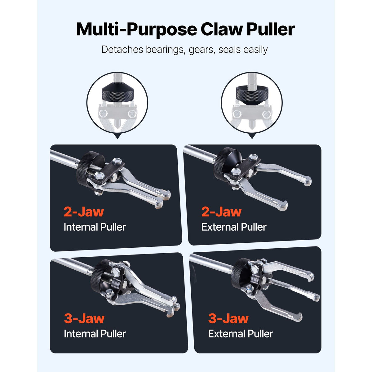 9-Way Slide Hammer Puller Set, 15PCS Front Wheel Hub Bearing Remover & Rear Wheel Axle Hub Dent Shaft Puller Tool Kit, Axle Bearing Puller Tool Kit and Slide Hammer Remover Set with Carry Box