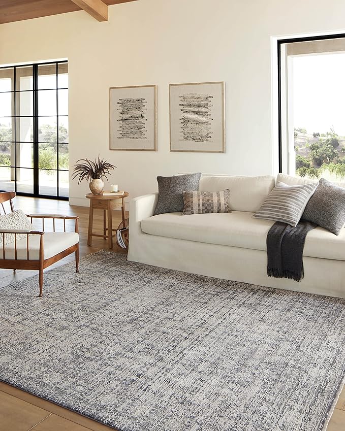 Loloi Amber Lewis Alie Collection ALE-03 Charcoal/Dove 5'-3'' x 7'-9'', .13'' Pile Height, Area Rug