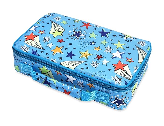 Nuby Lunchbox with Insulated Travel Bag - Bento Lunch Box - 3+ Years - Stars - Back to School Essentials