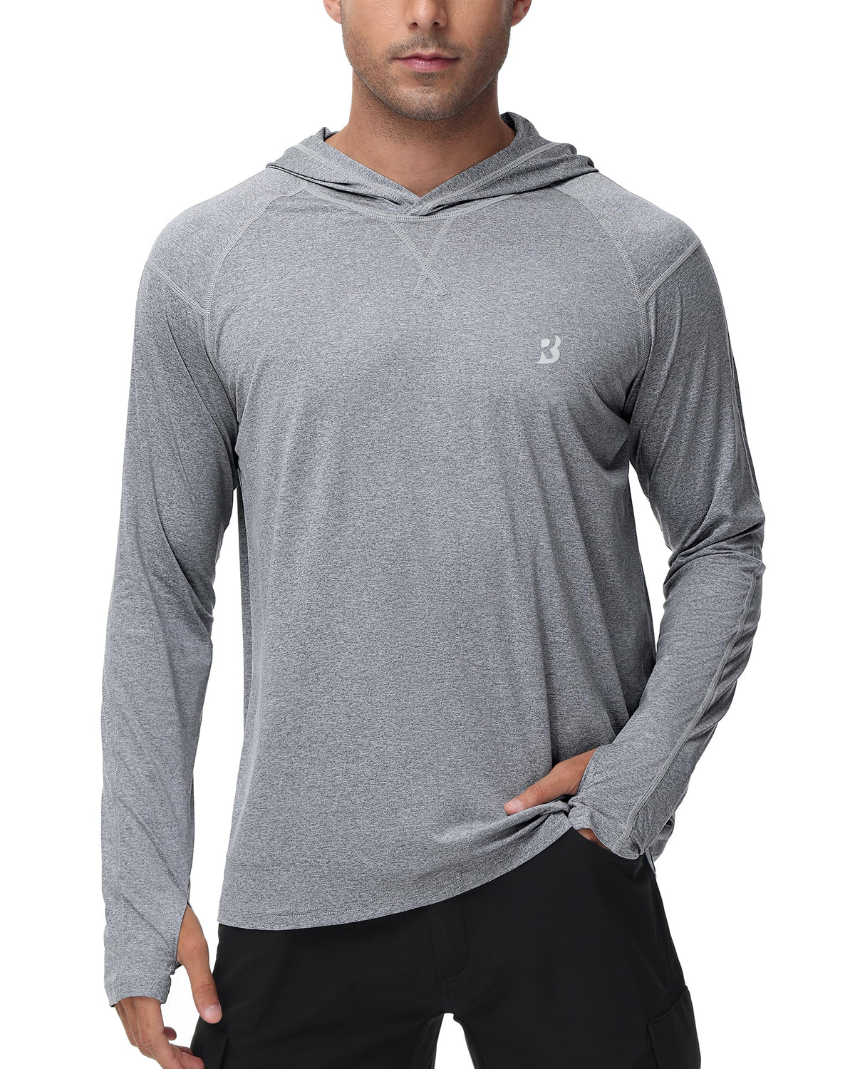 Roadbox UPF 50+ Fishing Shirts for Men Long Sleeve UV Sun Protection Hoodie Outdoor Hiking Shirts