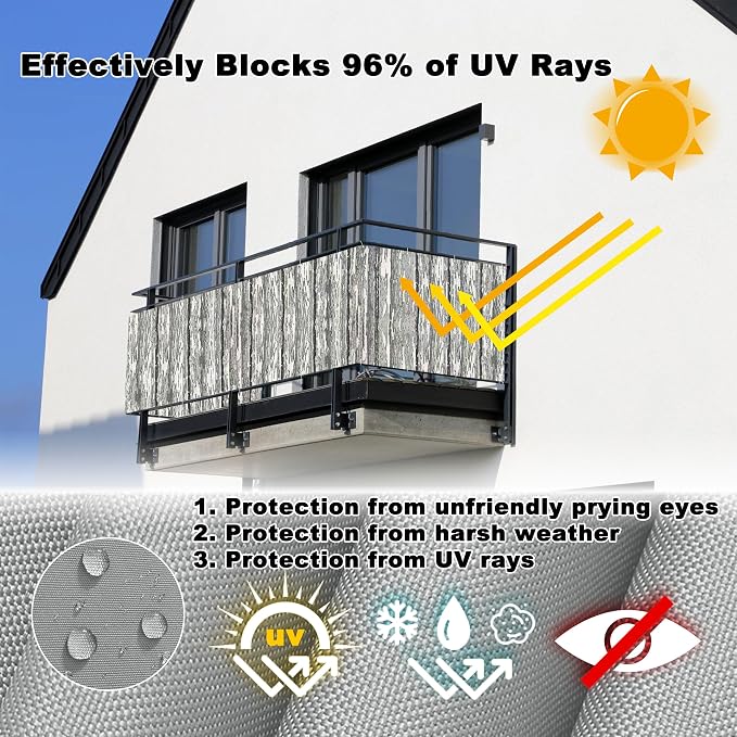 Privacy Fence 3' x 13.1' Durable UV-Resistant Patio Privacy Screen, Included