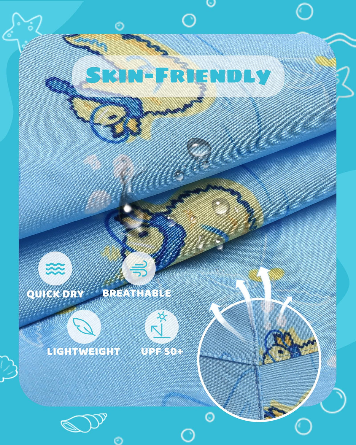 maamgic Boys Swim Trunks with Compression Liner Toddler Stretch Swim Shorts Quick Dry Swimming Trunks Boxer Brief 2 in 1 Beach Shorts Blue Rubber Ducky 14/16