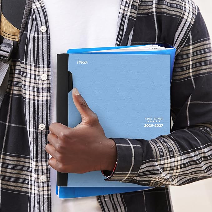 Five Star Planner 2026-2027 Weekly & Monthly Academic 12-Month July-June Advance Student Planner + Study App, 8-1/2" x 11", Blue (CAW65920)