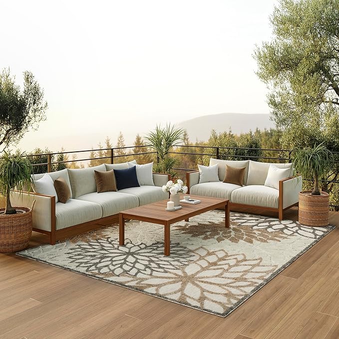 Nourison Home Aloha 7' x 10' Natural Outdoor Indoor/Outdoor Rug