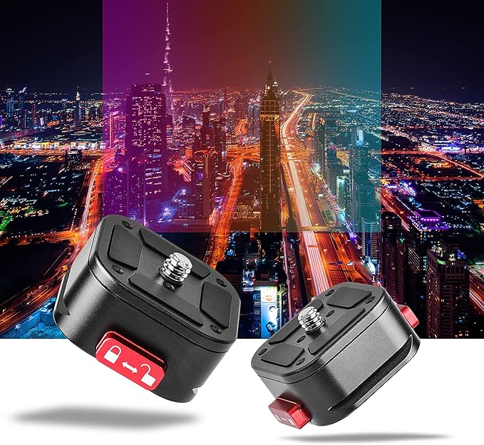 Quick Release Plate, Camera Tripod Mount Arca Swiss QR Plate Fast Claw Clamp Compatible with Canon Sony Nikon Pentax DSLR/SLR/Zhiyun/Feiyu/DJI/Moza Stabilizer, Tripod Slider Gimbal