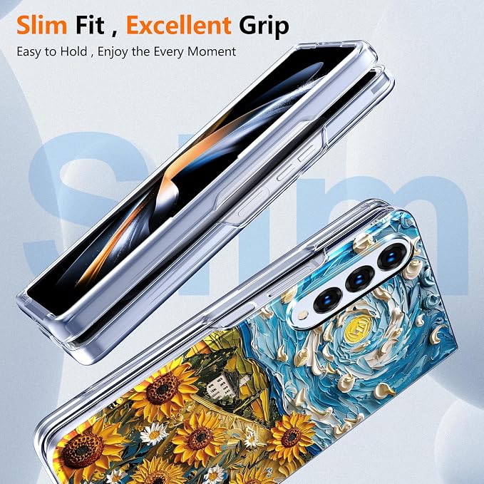 for Galaxy Z Fold4 CaseBuilt-in Magnet CircleWireless Charging | Military-Grade Shockproof case Cover for Samsung Galaxy Z Fold4Anagallis