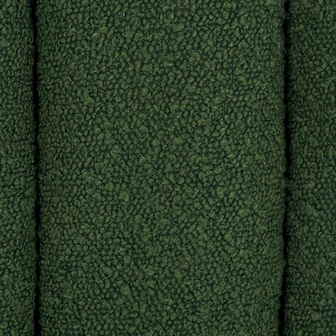 SAFAVIEH Home Collection Joseph Pine Green Boucle Channel Tufted Square Ottoman Seat Foot Rest (Fully Assembled)