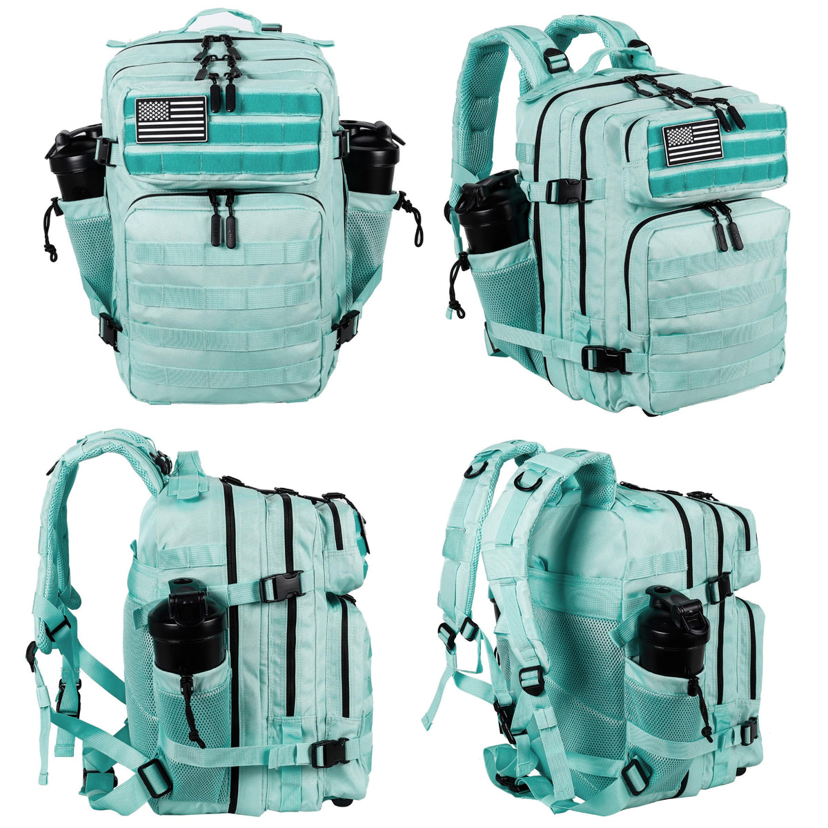 LHI Tactical Military Backpack for Men and Women 25L Army Assault Pack Bag Large Rucksack with Molle System-Peppermint