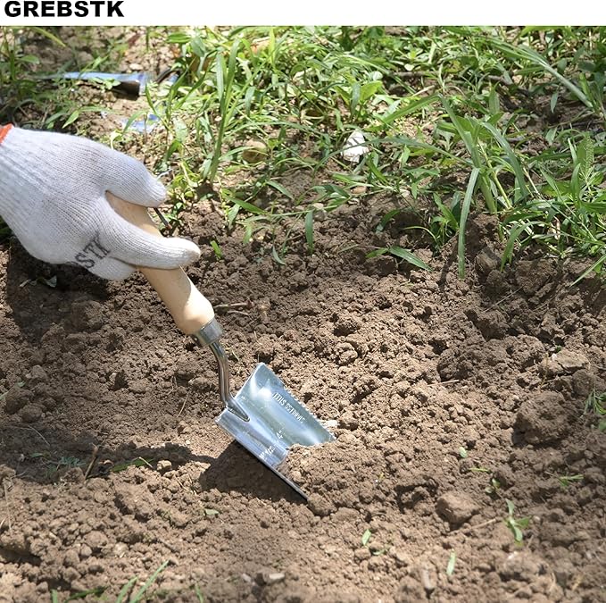 GREBSTK Gardening Serrated Shovels Stainless Steel Transplanter Garden Trowel Depth Marker Measurements Shovel Weeding Tool