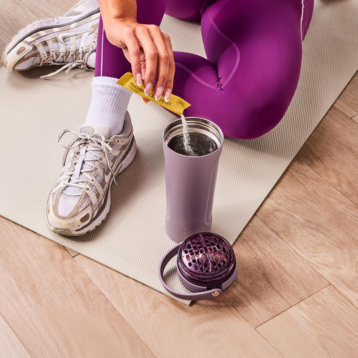 BrüMate MultiShaker Blender Shaker Bottle | 100% Leakproof Insulated Stainless Steel | Pre Workout and Protein Shaker Bottle for the Gym | 25oz (Lilac Dusk)
