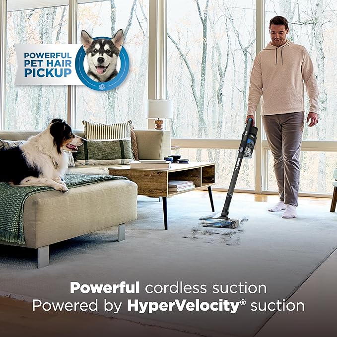 Shark PowerPro Reveal Plus Cordless Vacuum, FloorDetect & Dirt-Reveal Technology, HEPA Filter, Carpet & Hard Floor, Rechargeable, Charcoal, IZ376H