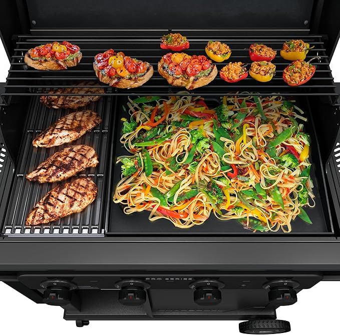 Charbroil Pro Series with Amplifire Infrared Technology 4-Burner Propane Gas Grill Cabinet with Side Burner, Black - 463281024