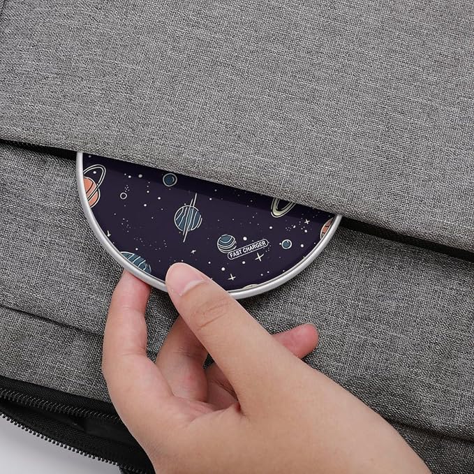 Space Planet Pattern Wireless Charger Portable Fast Charging Pad Lightweight Wireless Charging Pad 10W Slim Charging Station for Phone Charger Mat for Travel Home Office Desk