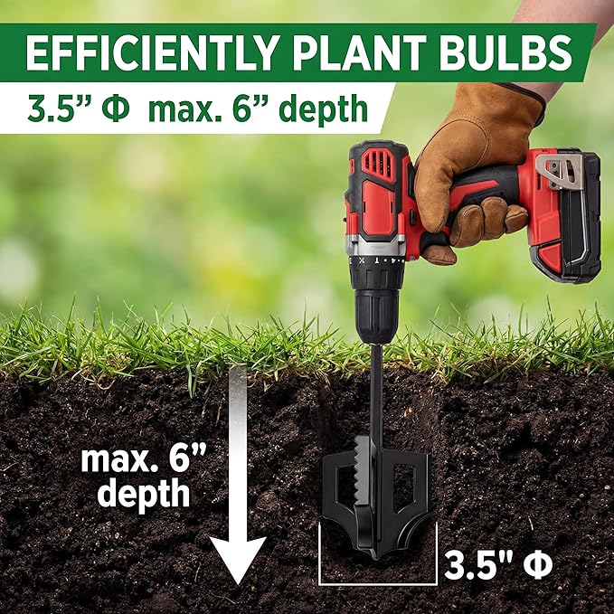 Garden Groomer 4-in-1 Soil Tiller & Auger—Cultivate, Loosen, Weed, and Drill in Garden Beds Or Planter Boxes. 3/8" Hex-Drive Drill Attachment for Effortless Gardening.