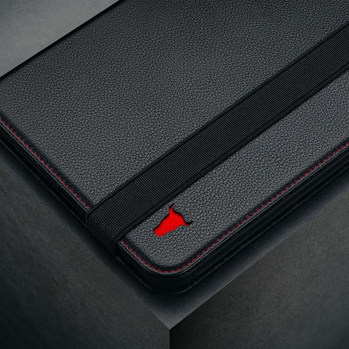 TORRO Case Compatible with iPad mini 7/6 – Genuine Leather iPad mini 7th / 6th Generation (2024/2021) Cover with Stand Function Apple Pencil Connectivity and Wake Sleep Function (Black)
