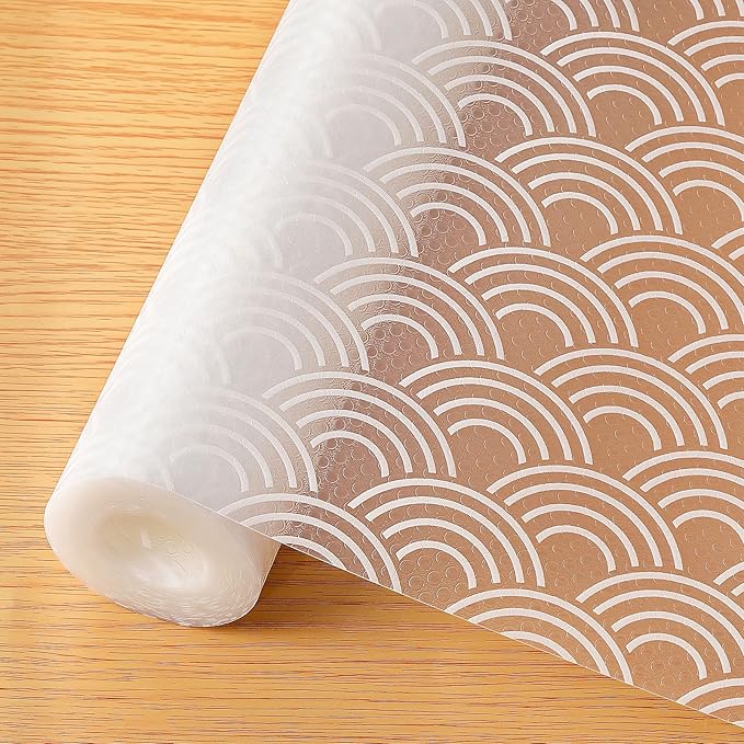 Cooyes Shelf Liners for Kitchen Cabinets – Non Adhesive Drawer and Cabinet Liner, Waterproof and Oil-Proof Kitchen Cupboard Shelf Paper EVA Material Fridge Liner for Refrigerator – Modern Pattern