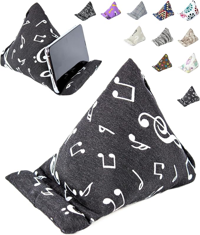 Handmade Phone Pillow Holder - The Wedge Mobile Device Stand - Fabric Phone Stand for All iPhones All Smartphones! 7 x 6.1 x 5.5 Inches (ABC)