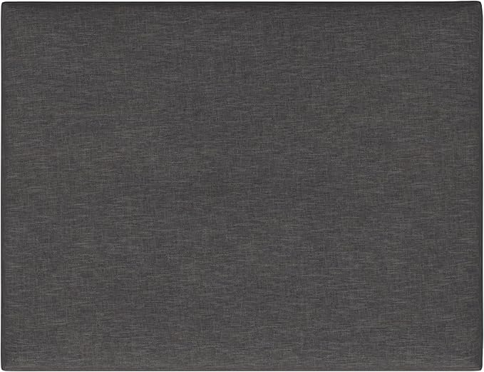 SIMPLIHOME Owen Coffee Table Storage Ottoman - 34 inch Wide Upholstered Linen Look Fabric Rectangular Lift-Top Ottoman in Slate Grey, Mid-Century Modern Bench for Living Room with Tapered Legs