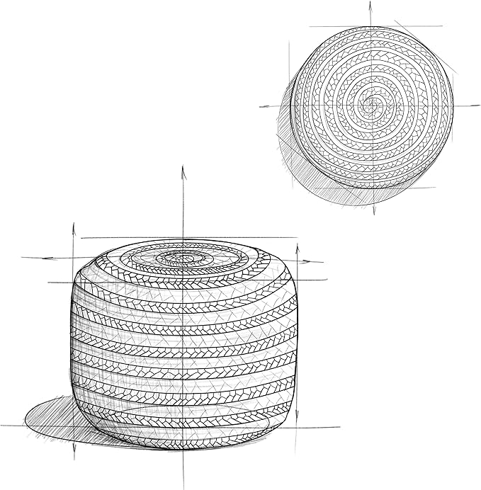 SIMPLIHOME Margo Round Pouf - 20 inch Wide Handwoven Jute and Cotton Braided Ottoman in Green, Boho-Style Footstool or Extra Seating for Living Room or Bedroom with Polystyrene Bead Filling, Assembled