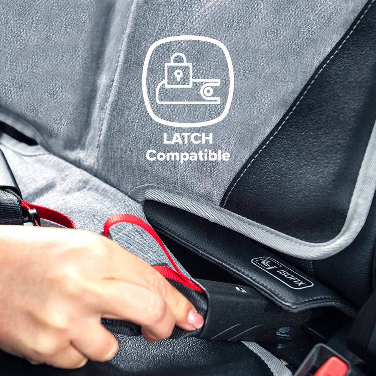 Diono Super Mat Car Seat Protector For Infant Car Seat, Booster Seat and Pets, Crash Tested, Thick Padding, Non Slip Backing, Durable, Water Resistant Protection, 3 Handy Mesh Storage Pockets, Gray