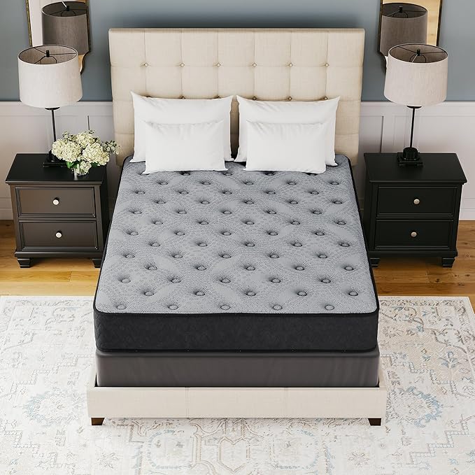 Signature Design by Ashley King Size Comfort Plus 10 Inch Hybrid Mattress with Lumbar Support Gel Memory Foam, Fiberglass Free, Mattress In A Box