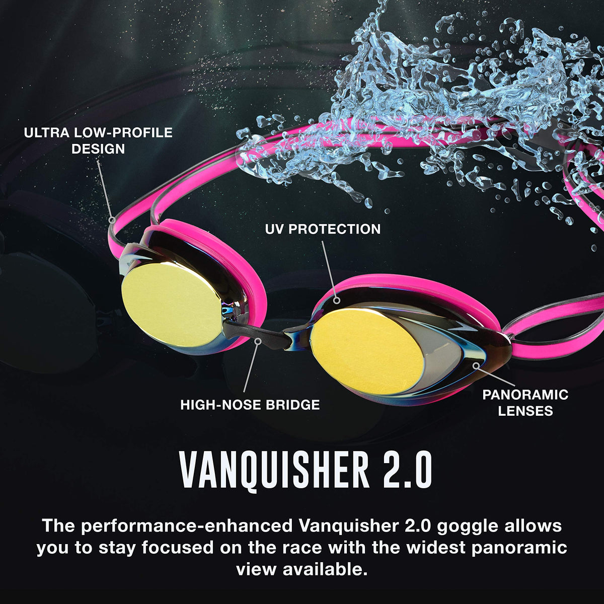 Speedo Women's Swim Goggles Mirrored Vanquisher